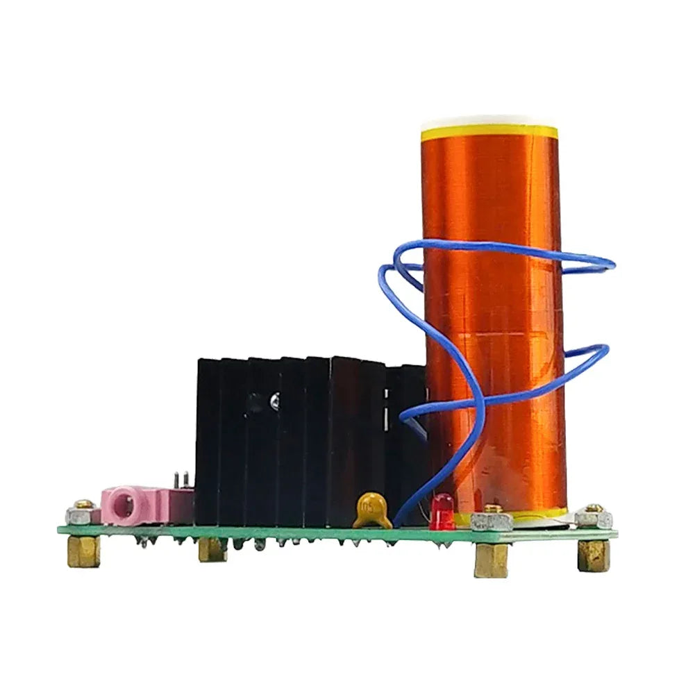Mini for Tesla Coil DIY Kits Arc Experiment Wireless Transmission High Temperature High Pressure Plasma DC15-24V 15W 2A