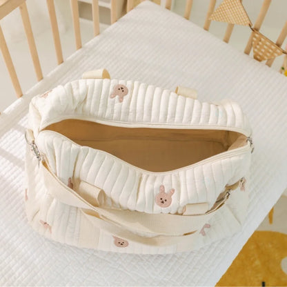 Embroidered Travel Bag Large Capacity Lightweight Foldable Duffle Weekender Tote Handheld Shoulder Crossbody Boston Carry-On Bag