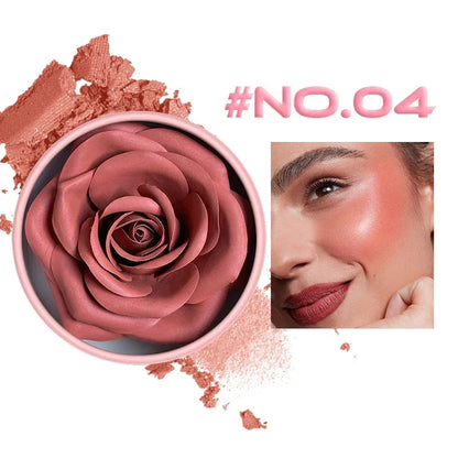 4-Color Rose Petal Blush,Waterproof Blush Cream,Natural Finish,Light Coverage,Perfect Gift for Christmas and Valentine's Day