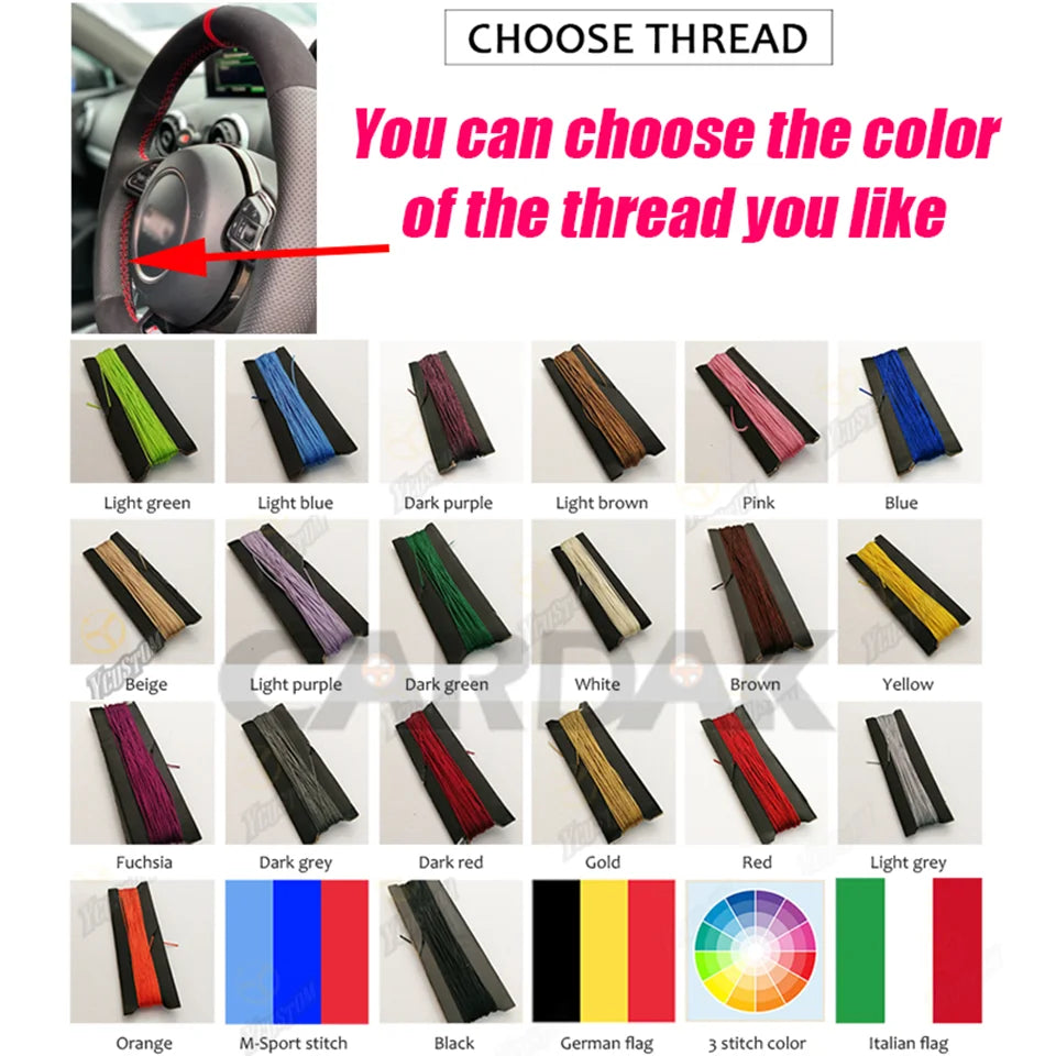 Black Suede Car Steering Wheel Cover For Opel Astra(K) Corsa(E) Crossland X Grandland X Insignia Leather Steering Wrap