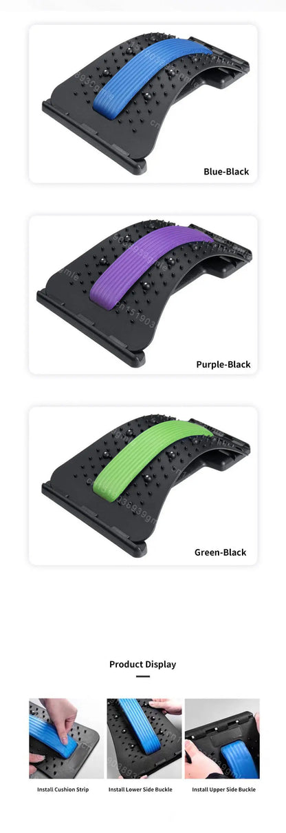 Adjustable Back Stretcher Therapy Cervical Shoulder Back Pain Relief Yoga Fitness Waist Massager Muscle Relax Posture Corrector