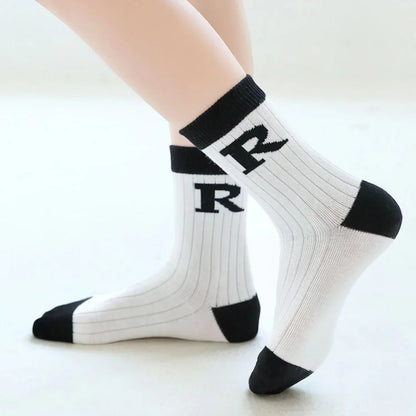 5 Pairs Autumn Fashion Boys Sock for Kids Cute Baby Girl Happy Funny Boat Long Socks White Spring Children's Clothes