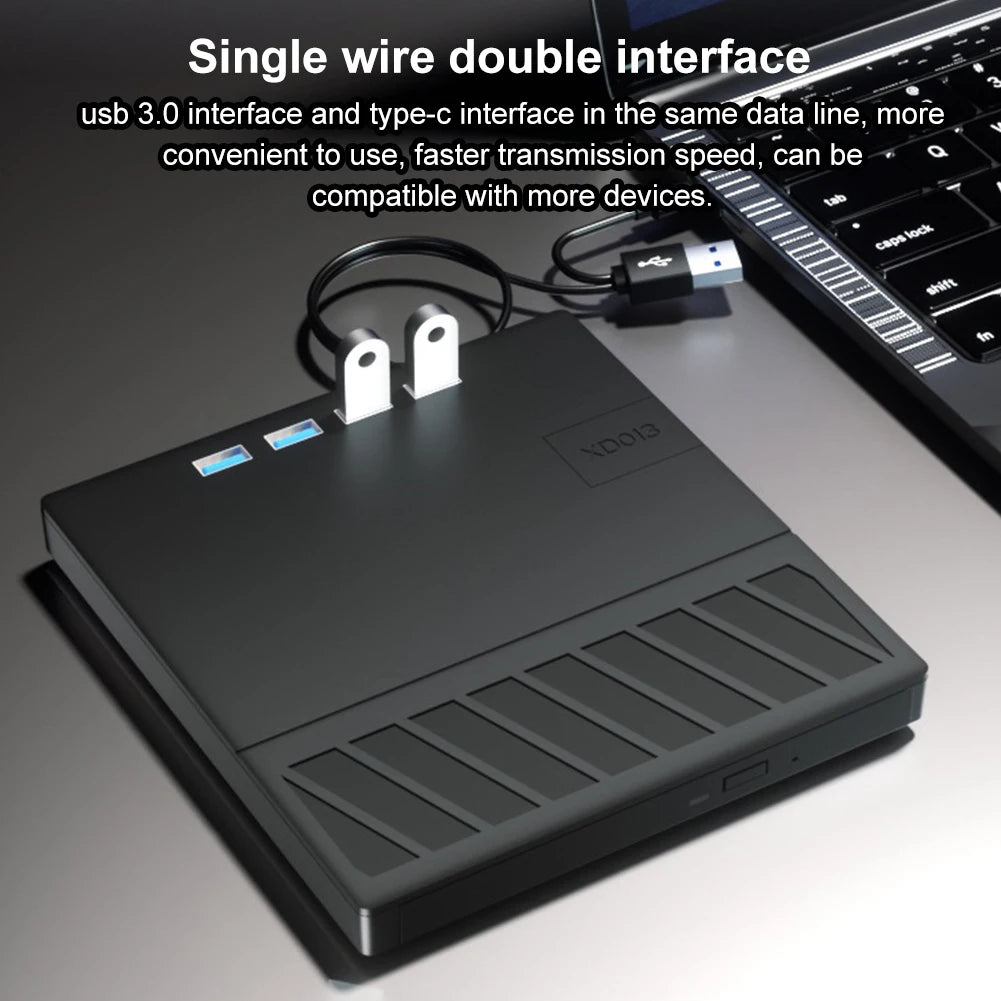 7 in 1 USB 3.0 Type C External CD DVD RW Optical Drive with SD/TF Port CD/DVD/BD -/+RW Player Burner Writer Reader for Laptop PC
