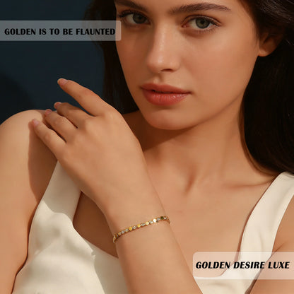 925 Sterling Silver 14K Gold Plated Moissanite Hexagon Tennis Bracelet for Women Color Sparkling Geometric Jewelry Gift