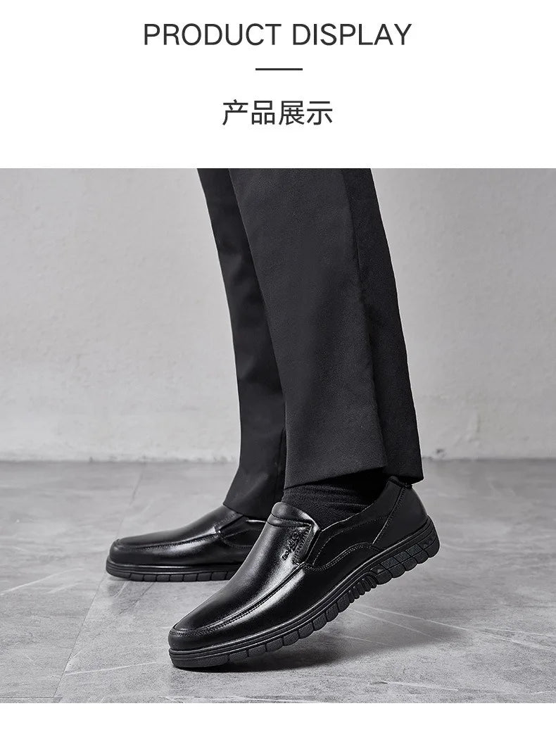Men's PU Leather Shoes Formal Dress Loafers Large Size Casual Soft Mens Business Comfortable Non-slip Driving Shoes