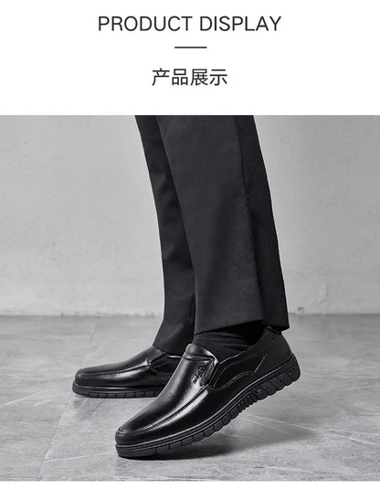 Men's PU Leather Shoes Formal Dress Loafers Large Size Casual Soft Mens Business Comfortable Non-slip Driving Shoes