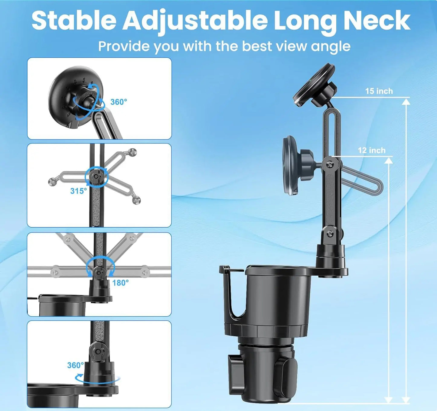 Car phone holder, multifunctional car cup holder suction, mobile phone navigation holder, magnetic wireless charger
