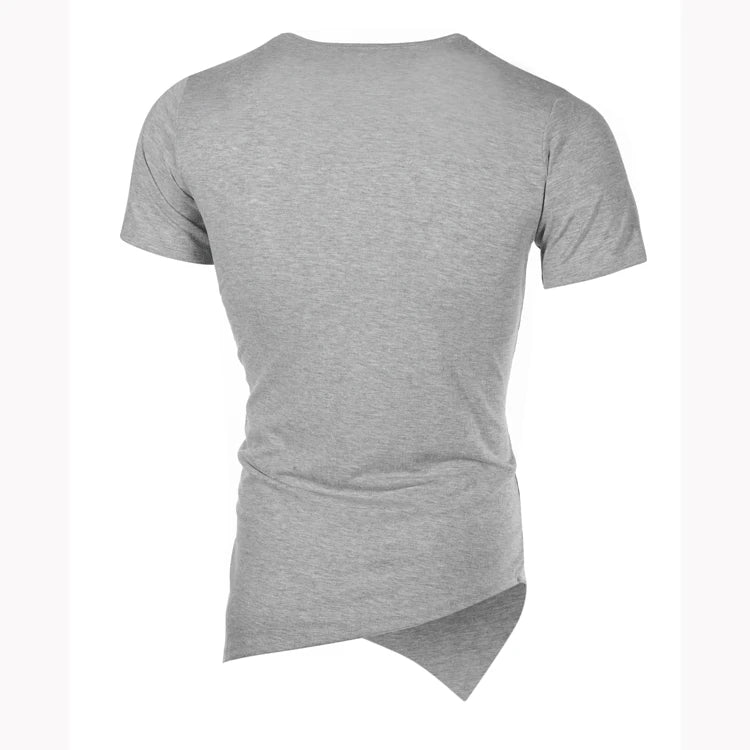 MRMT 2026 Brand New Men's Popular Irregular Short-Sleeved Men's Solid Color All-Match T-Shirt Hip-Hop Hip-Hop Fashion Casual Men