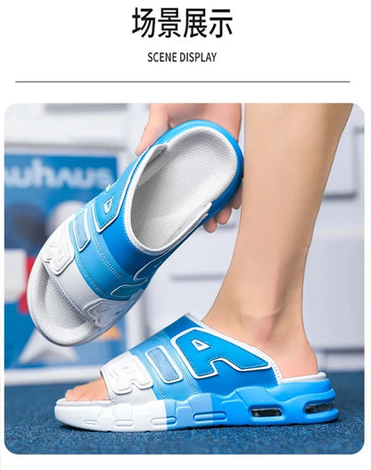 High Quality Slippers for Men Air Cushion Design Slide Man Summer New PVC Soft Non Slip Mens Sports Flip Flops Chanclas Hombrew