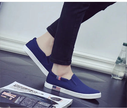 Men Casual Shoes Canvas Luxury 2025 Mens Loafers Breathable Slip on FlatsMale Vulcanized Shoes White Driving Shoes Plus Size 47