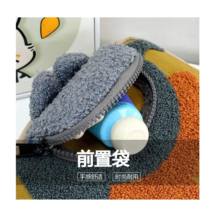 New Embroidery Sun Long Neck Small Dinosaur Backpack Hook Hair Embroidered Cartoon Canvas Kindergarten Children Backpack
