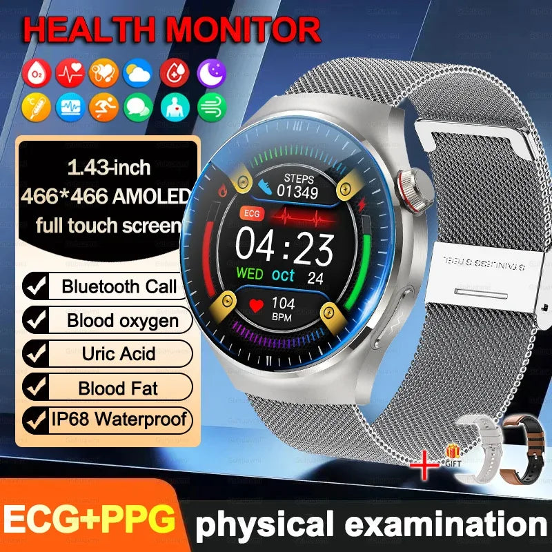 2026New For Man Smartwatches Outdoor Sport Smart Watch Men 1.43“ HD AMOLED Screen ECG physical examination BT5.0 Call smartwatc