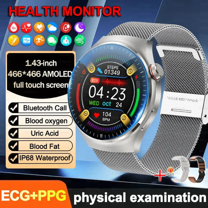 2026New For Man Smartwatches Outdoor Sport Smart Watch Men 1.43“ HD AMOLED Screen ECG physical examination BT5.0 Call smartwatc