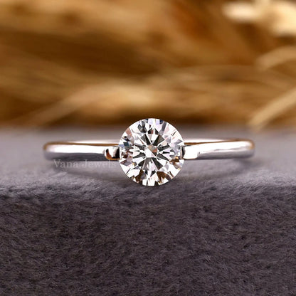 Solitaire Engagement Ring Cut Lab Grown Diamond White Gold Wedding Anniversary Promise Ring Women's 14k Solid Gold IGI Certified