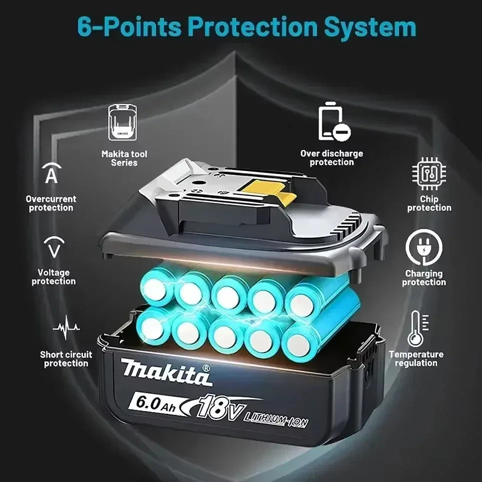 100% Genuine Makita Battery 18V 6Ah 9Ah Rechargeable Lithium Battery High Capacity for Makita Cordles Power Tool Battery