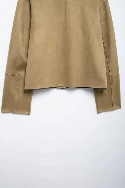 MUJER 2025 Suede Jacket Women Autumn Button Outerwears Long Sleeve Oversized Jackets for Women Streetwear Casual Overcoat Female