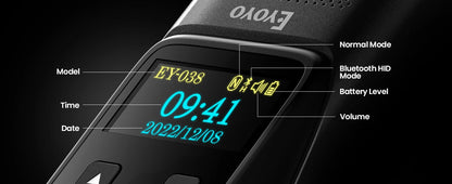 Eyoyo EY-038 Ring Barcode Scanner with Screen.1D Laser/2D Mini Wearable Bluetooth Finger QR Code Reader.Support Screen Scanning