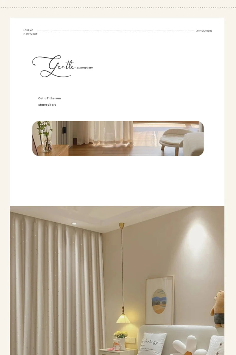 Home Children's Room Blackout Curtain Bedroom Soundproof Drapes Large Area Balcony Bay Window Curtains Modern Living Room Drape
