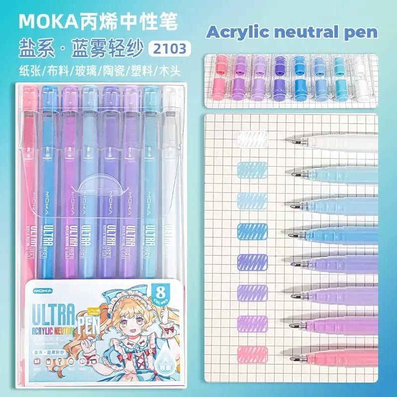 150/6 Colors Acrylic Gel Pen Student Diary Scrapbook Painting DIY Gel Pen Set Color Drawing Doodling Art Markers School Supplies