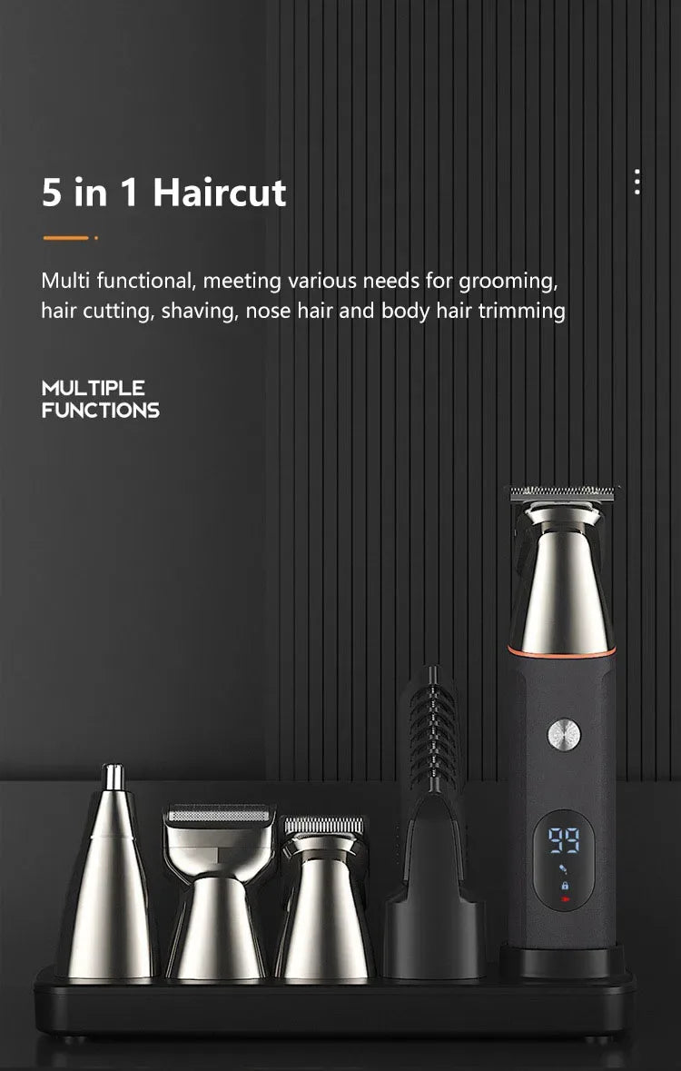 XIAOMI Youpin 5 in 1 Hair Trimmer Machine LCD Display Clippers Barber Professional Hair Cutting Machines Men's Electric Shaver