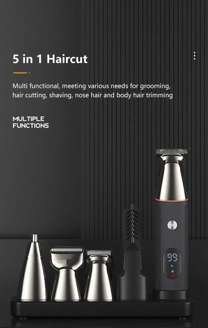 XIAOMI Youpin 5 in 1 Hair Trimmer Machine LCD Display Clippers Barber Professional Hair Cutting Machines Men's Electric Shaver