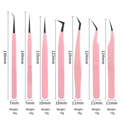 1pcs Fiber Tip Eyelash Extension Tweezers Stainless Steel Eyebrow Clip Lash Lifting High Precise Eyelashes Tweezer Makeup Tool