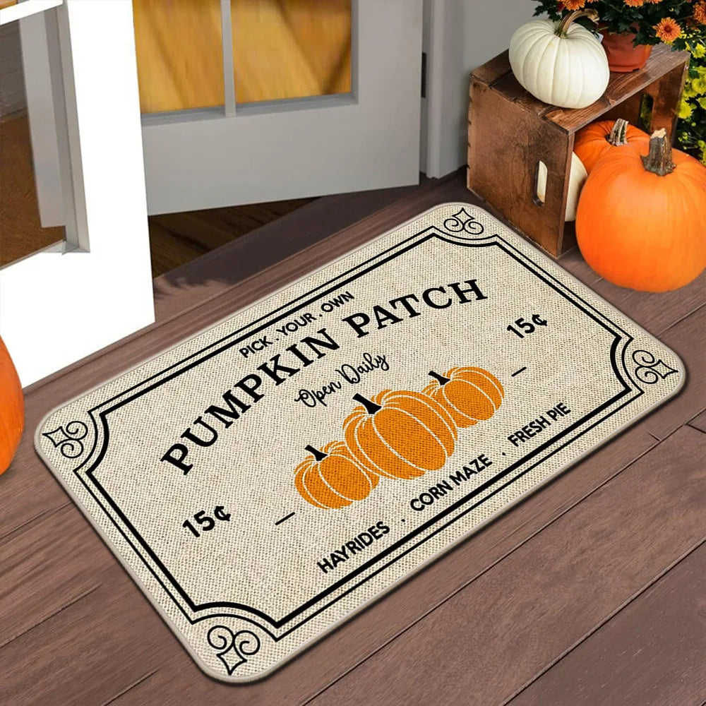 Tapis de porte VIKAMA Halloween Automne Tapis de bienvenue Thanksgiving Tapis antidérapant intérieur/extérieur Décoration intérieure