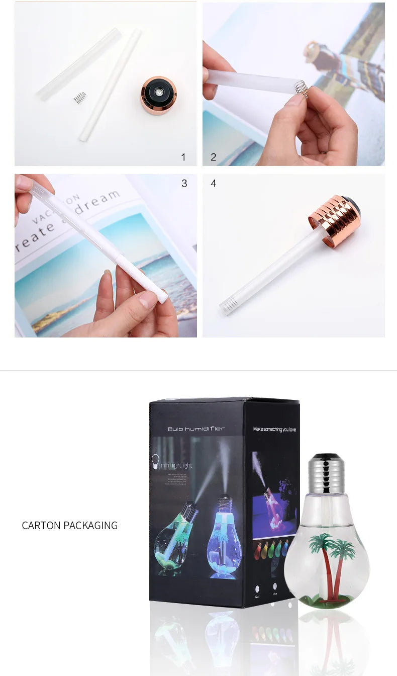 New Small Bulb Humidifier Bedroom Ultra Large Mist Desktop Air Humidifier