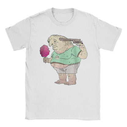 Smiling Friends Glep Flowers T Shirt Men Cool T-Shirt Round Neck Tee Shirt Short Sleeve Tops Summer Pure Cotton Breathable Tees