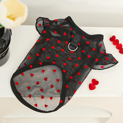 Dog Cooling Vest Thin Print Dog Clothes Summer Fashion Pet T Shirt Fly Sleeves Girls Dog Clothing Chihuahua Bichon Puppy Vests