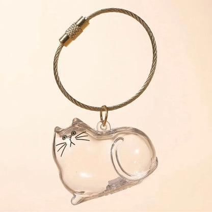 Adorable Dog Hair Storage Pendant Transparent Lovely Pet Hair Storage Box Keychain Handmade DIY Pet Souvenirs for Pet Lovers