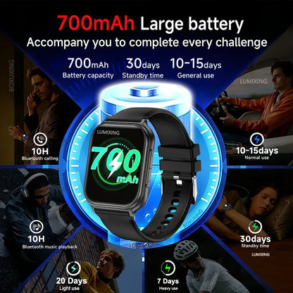 New Bip 6 Pro Smart Watch Men Outdoor Sports Fitness Track IP68 Waterproof Heart Rate BT Call 700 mAh Battery Smartwatches Women