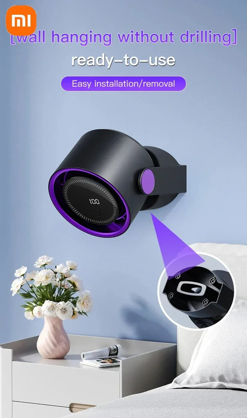 Xiaomi Smart Electric Fan 100 Level Bladeless Fan Portable Small Usb Charge Silent Desktop High-speed Circulating Cooling Fan