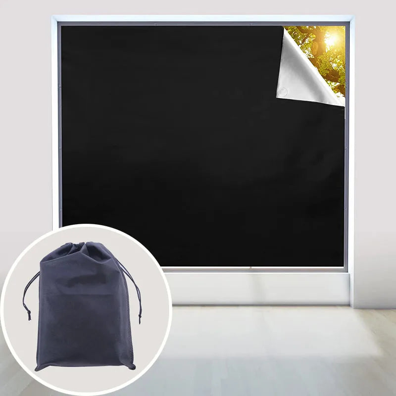 Blackout Curtain Self-adhesive Cooling Window Shades With Silver Coate For Living Room Bedroom Home Window Film Cloth