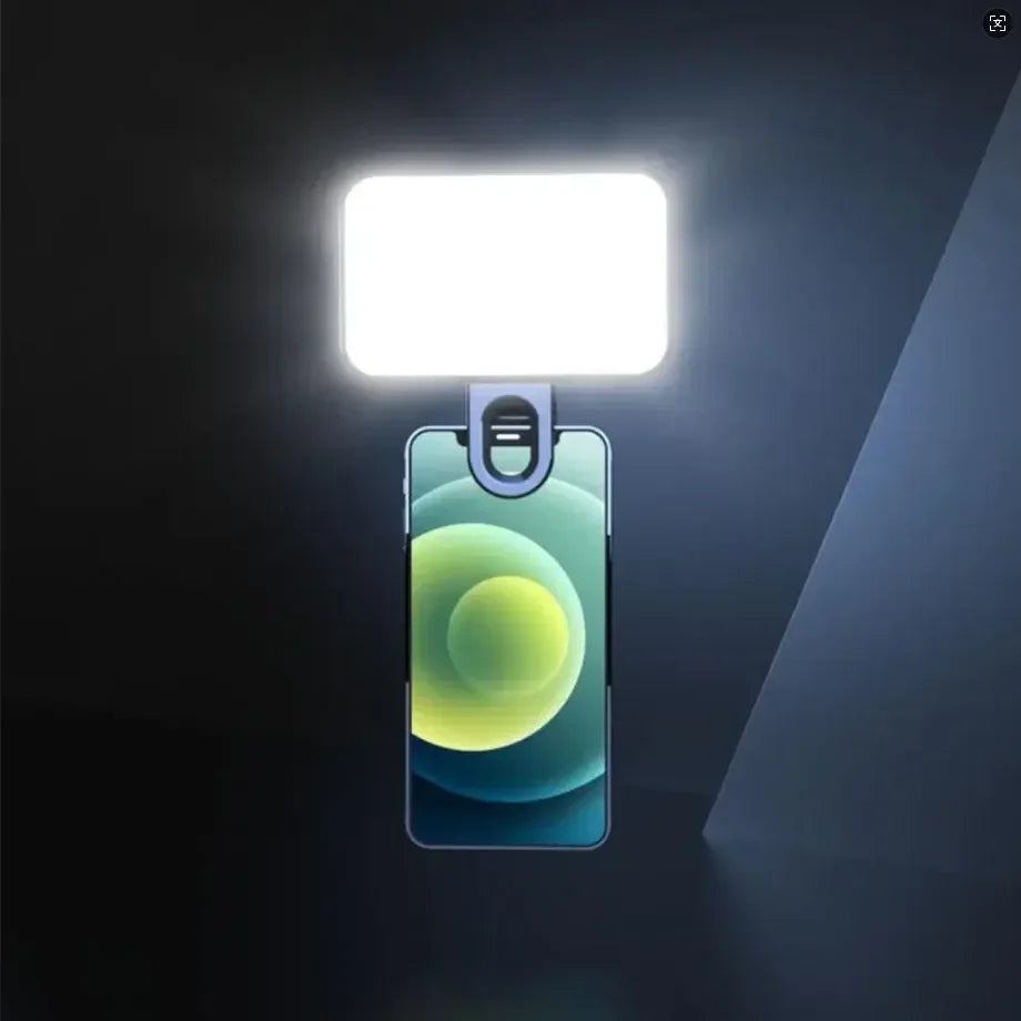 Mini Rechargeable Selfie Fill Light - 3 Color Modes, Adjustable Brightness, Clip-on LED Light for Mobile Phones & Computers