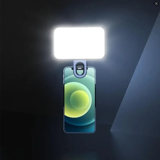 Mini Rechargeable Selfie Fill Light - 3 Color Modes, Adjustable Brightness, Clip-on LED Light for Mobile Phones & Computers by PDG ibma