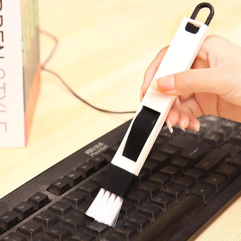 Portable Two-in-one Cleaning Brush Multifunctional Door and window Keyboard Groove Cleaner Dust Shovel Window Rail Cleaning Tool