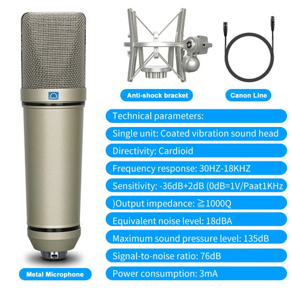 KDES AI XLR Condenser Microphone Professional Cardioid Studio Mic for Recording Podcasting Voice Over Streaming Home Studio