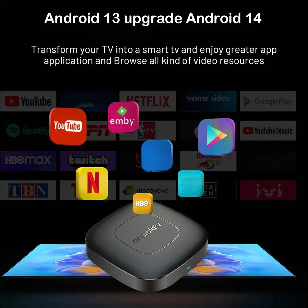 Smart TV Box 8GB 128GB Android 14 ATV Allwinner H313 Google Assistant 8K Video 4k HDR10 Media Player T1 Very Fast Set Top Box