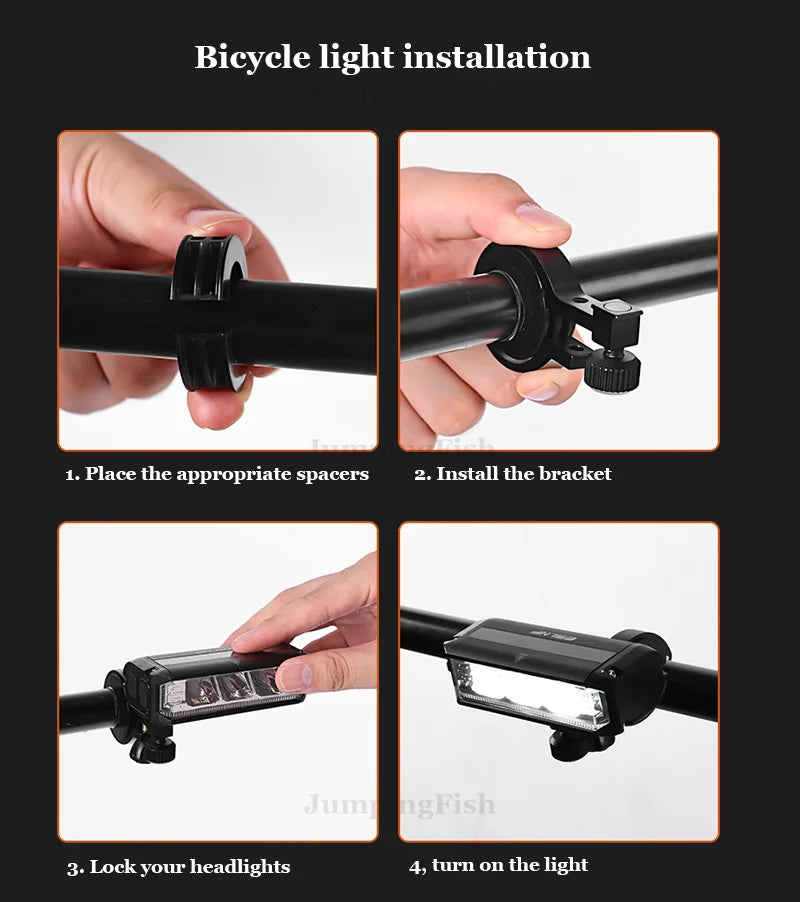 Bicycle Light Front 5200LM LED Light for Bicycle 8000mAh Mountain Cycle Headlight Lamp MTB Bike Light USB Flashlight Super Brigh