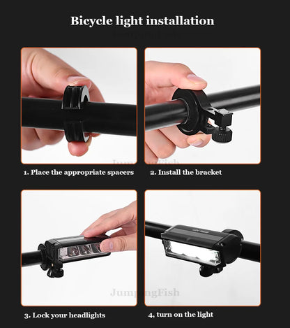 Bicycle Light Front 5200LM LED Light for Bicycle 8000mAh Mountain Cycle Headlight Lamp MTB Bike Light USB Flashlight Super Brigh