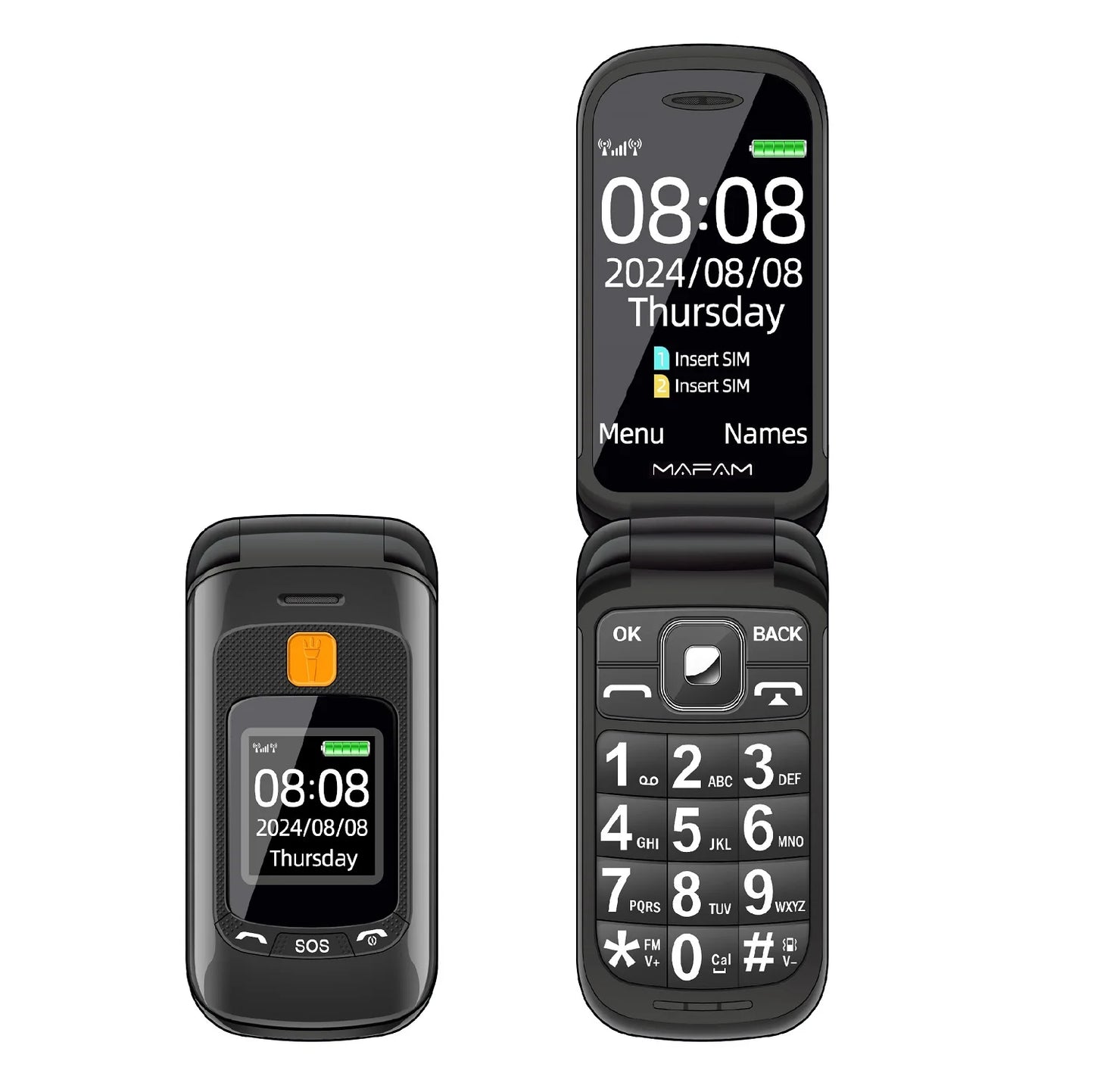 Mafam F899 Small Cover Folded Elderly Mobile Phone For Seniors Dual Display SOS Button Fast Quick Call Anti-Scratch Low Price