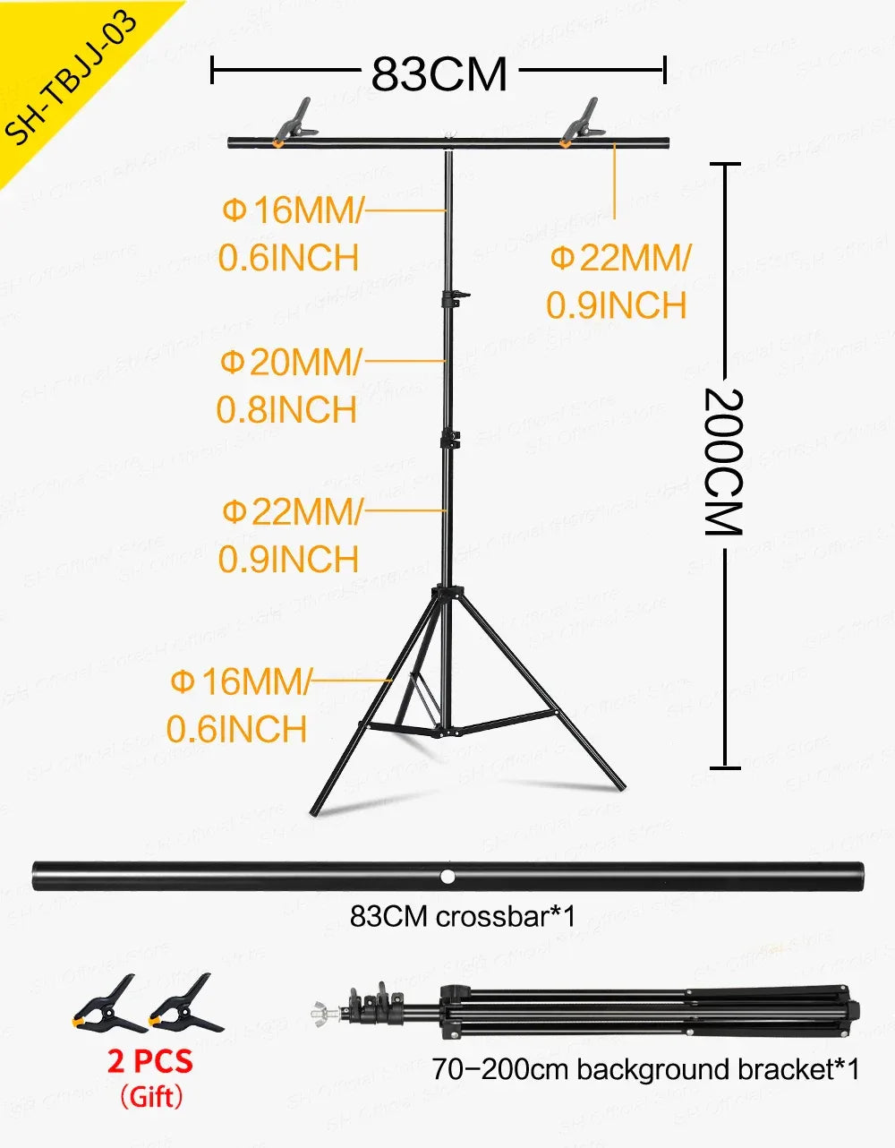 T-shaped Photography Background Stand Adjustable Support System For Photo Studio Green Screen Chromakey Backdrop Accessories