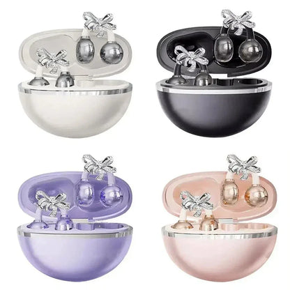 Vivo Clip-on Earbuds Wireless Bluetooth Open Ear Headphones with Detachable Crystal Bowknot Earrings For Sports Fitness Workouts