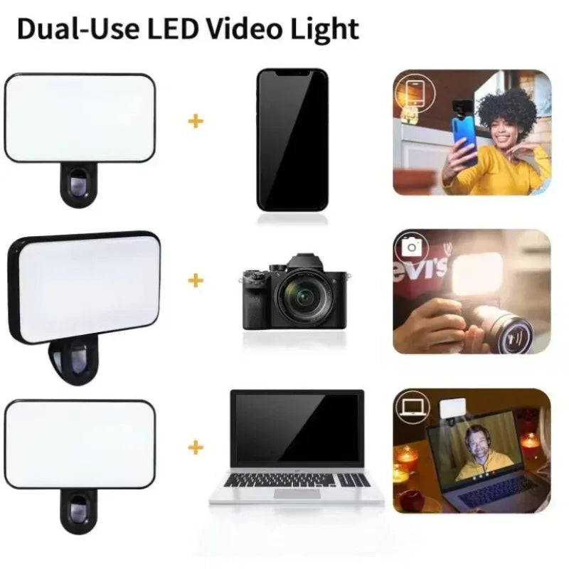 Portable Rechargeable LED Fill Light Mini Selfie Fill Light for Mobile Phone Computer