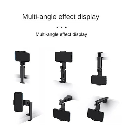 Airplane Phone Holder Portable Foldable Desktop Mobile Phone Stand Rotatable Selfie Holding Live Train Seat Clip Lazy Bracket