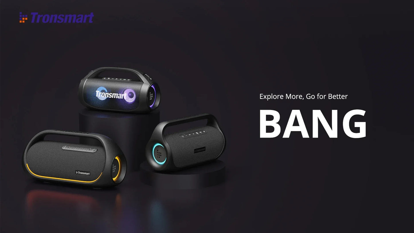Tronsmart Bang Bluetooth Speaker Portable Party Speaker with Lossless Hi-Res Audio, Heavy Bass, App Control, Portable Handle