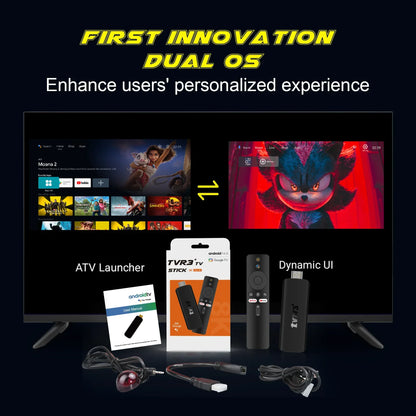2026 TVR3+ Dual UI interface TV Stick 8K HD WIFI 6 Android 14.0 RK3518 Quad Core 8GB RAM 128GB ROM Home Theater Media Player