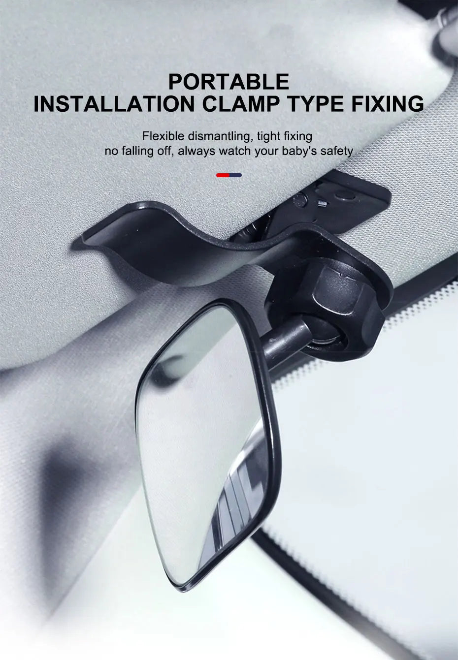 SEAMETAL Car Interior Baby Mirrors 120-Degree Wide Angle Rear View Mirror for Baby Children Safe Adjustable Car Observing Mirror