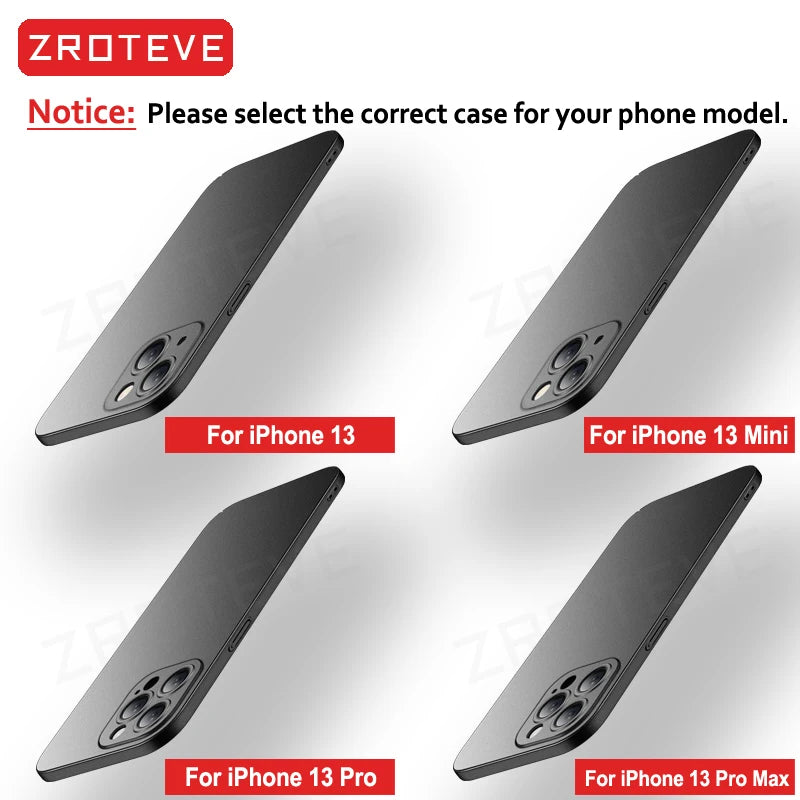 For iPhone 17 Air 17e 16 16e 15 14 13 12 Pro Max ZROTEVE Slim Matte Hard PC Cover For iPhone17 iPhone16 Plus Phone Case